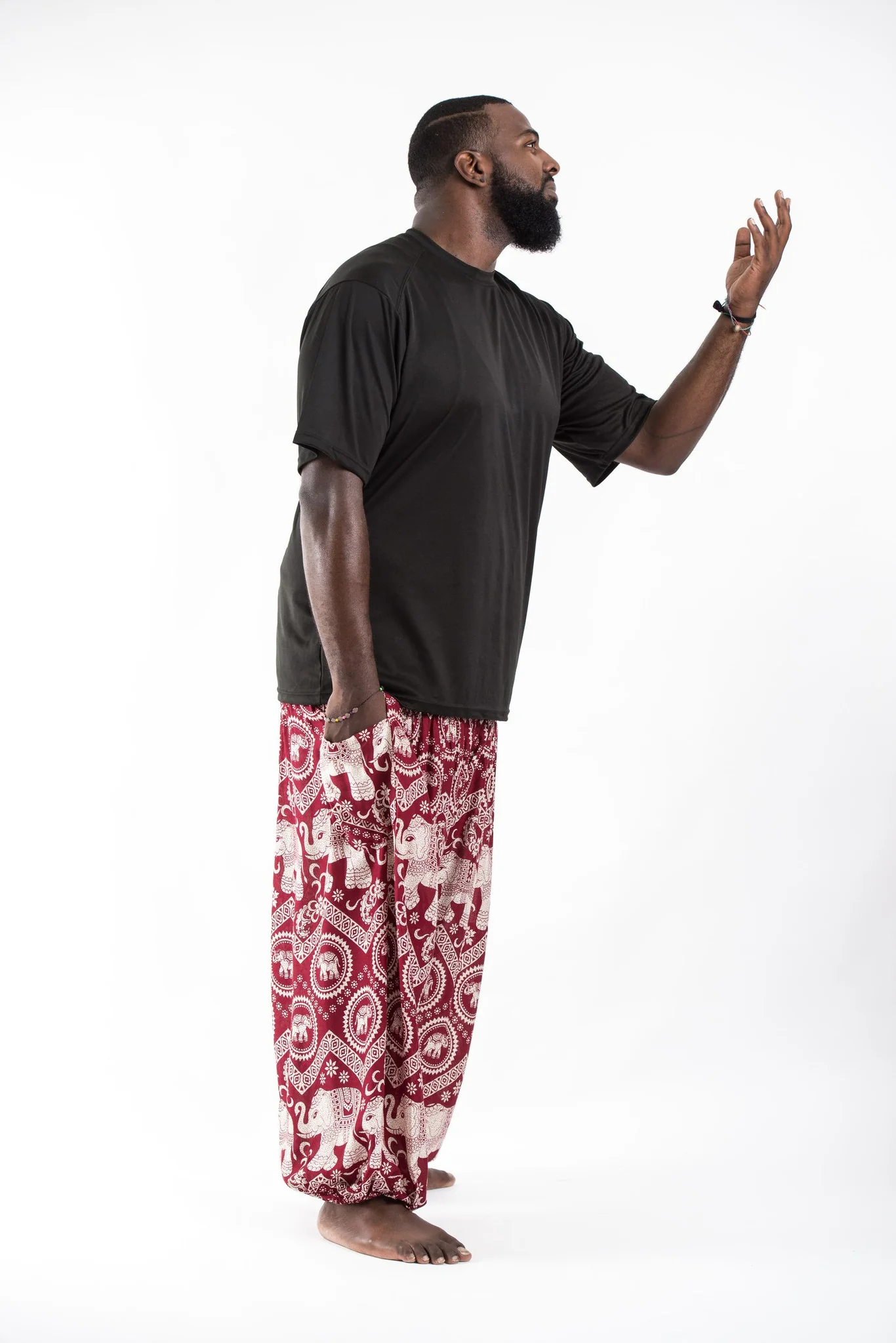 Plus Size Imperial Elephant Men's Elephant Pants in Red - Image 3