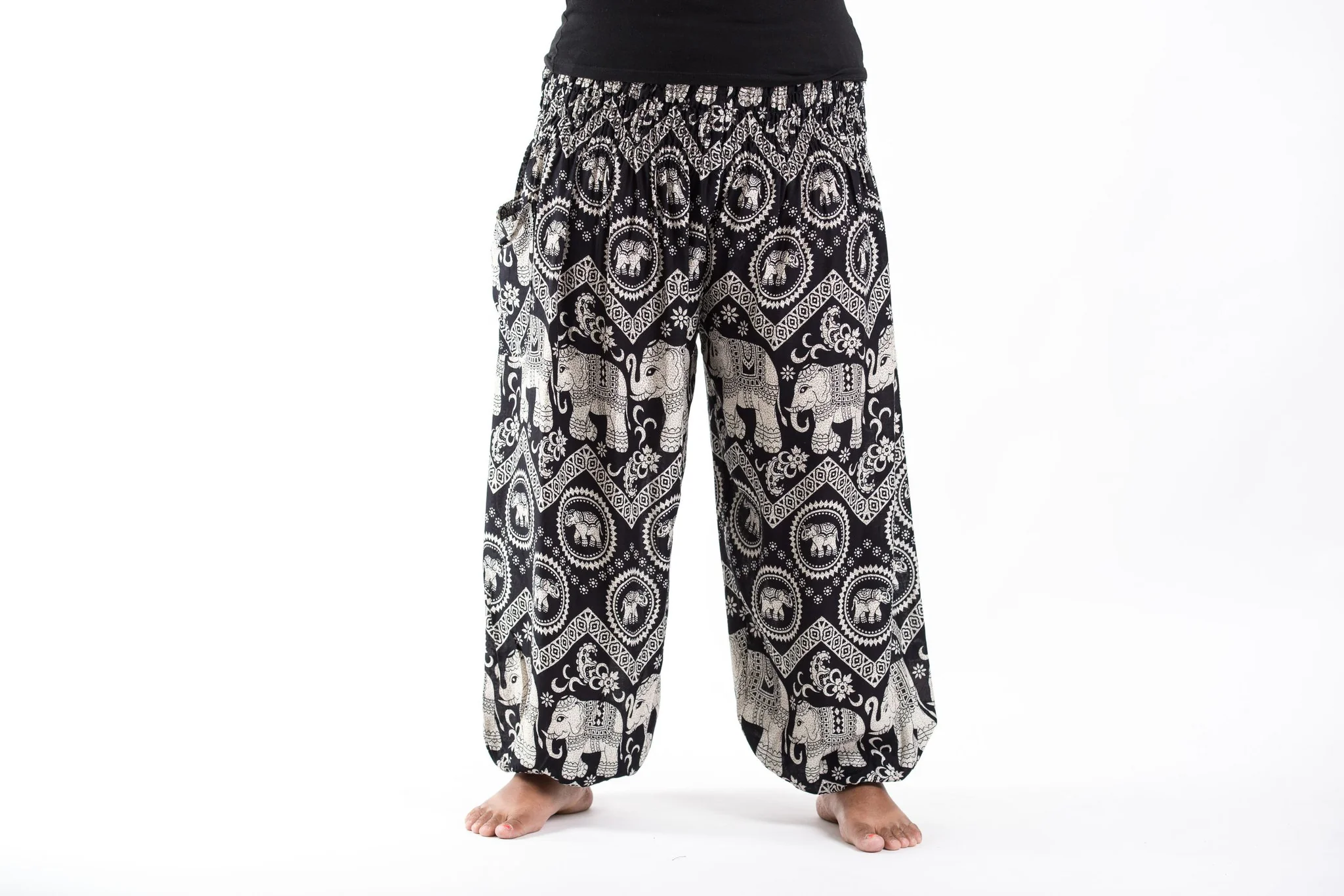 Plus Size Imperial Elephant Women's Elephant Pants in Black - Image 2