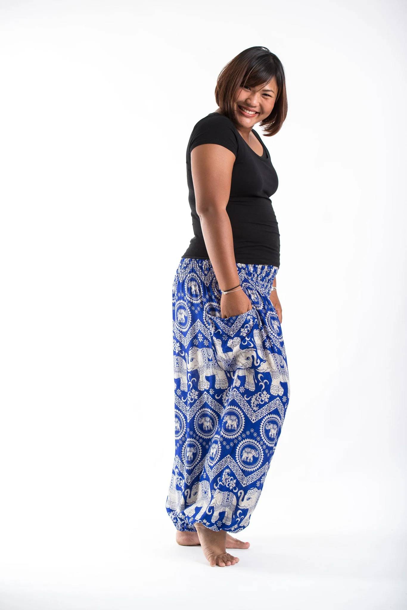 Plus Size Imperial Elephant Women's Elephant Pants in Blue - Image 3