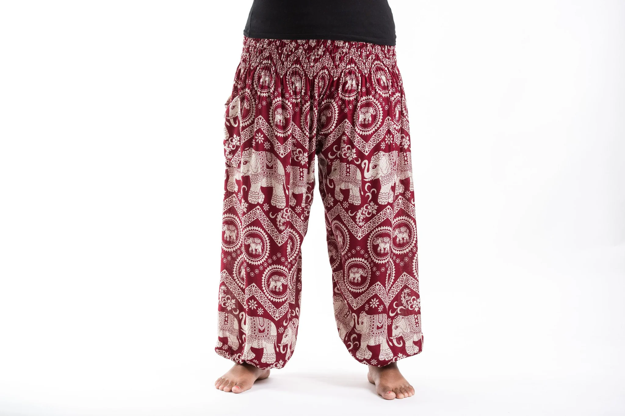 Plus Size Imperial Elephant Women's Elephant Pants in Red - Image 2