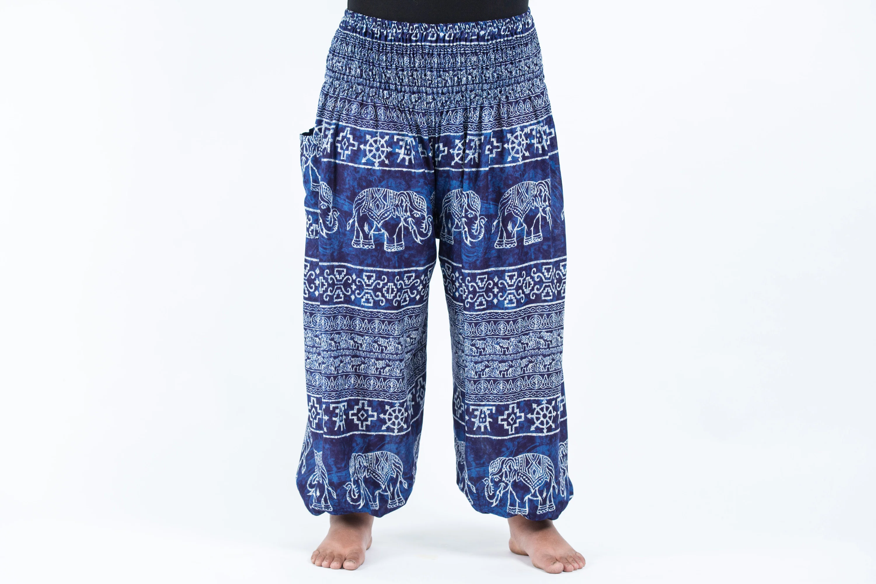 Plus Size Marble Elephant Women's Elephant Pants in Blue - Image 2