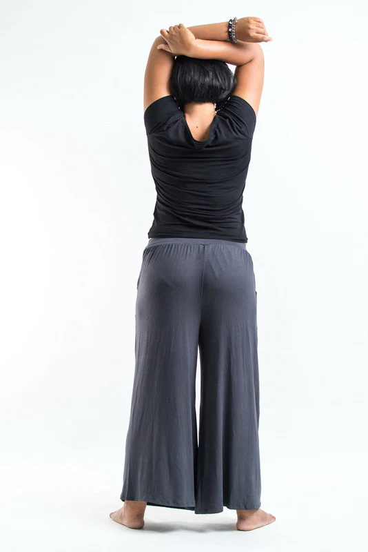 Plus Size Soft Flex Wide Leg Pants in Solid Gray - Image 4