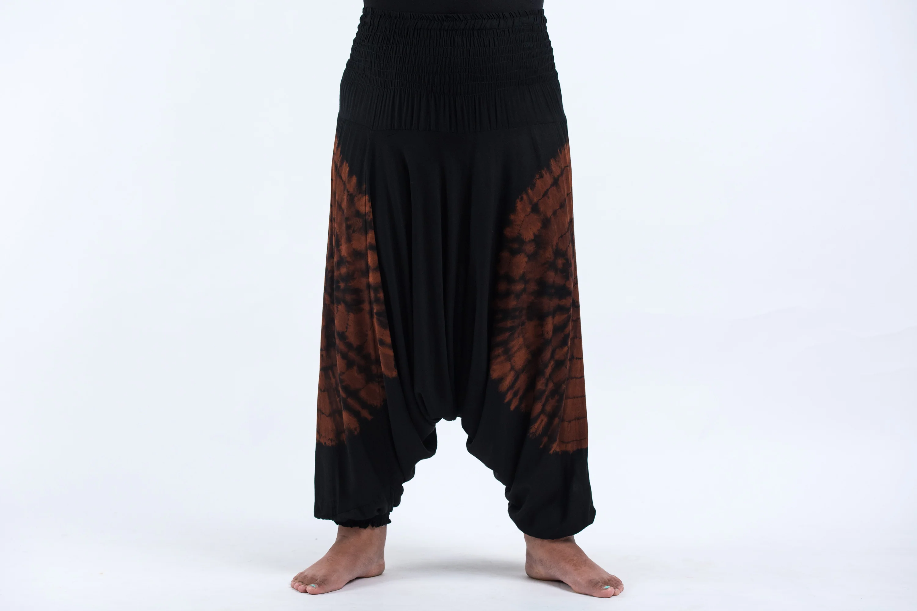 Plus Size Tie Dye 2-in-1 Jumpsuit Harem Pants in Black 03 - Image 2