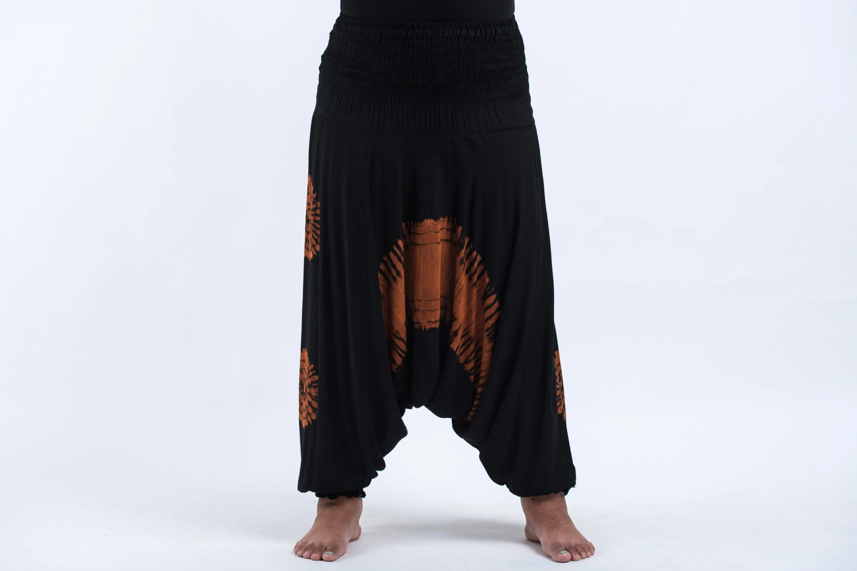Plus Size Tie Dye 2-in-1 Jumpsuit Harem Pants in Black 07 - Image 2