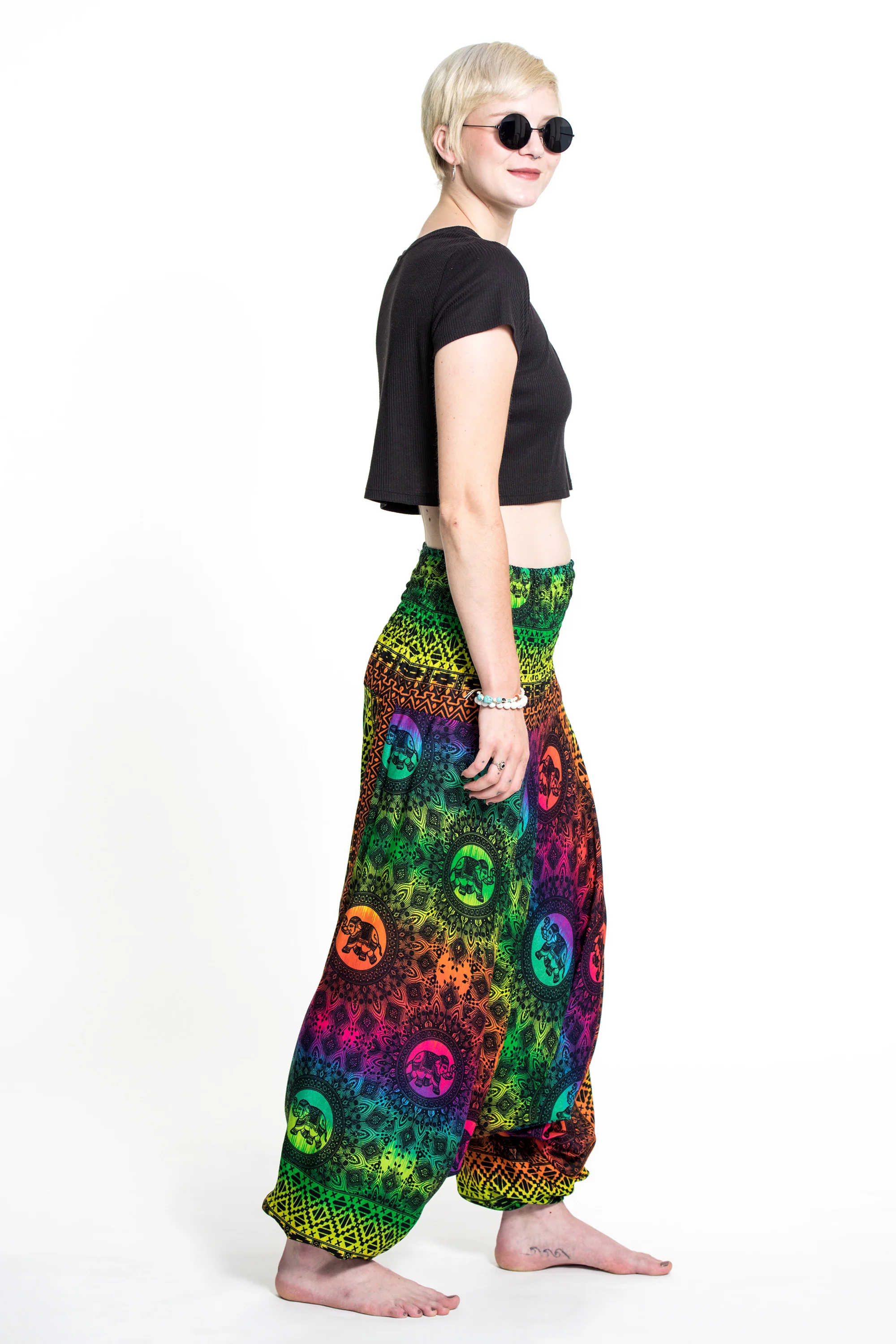 Rainbow Elephant 2-in-1 Jumpsuit Elephant Pants in Green - Image 3