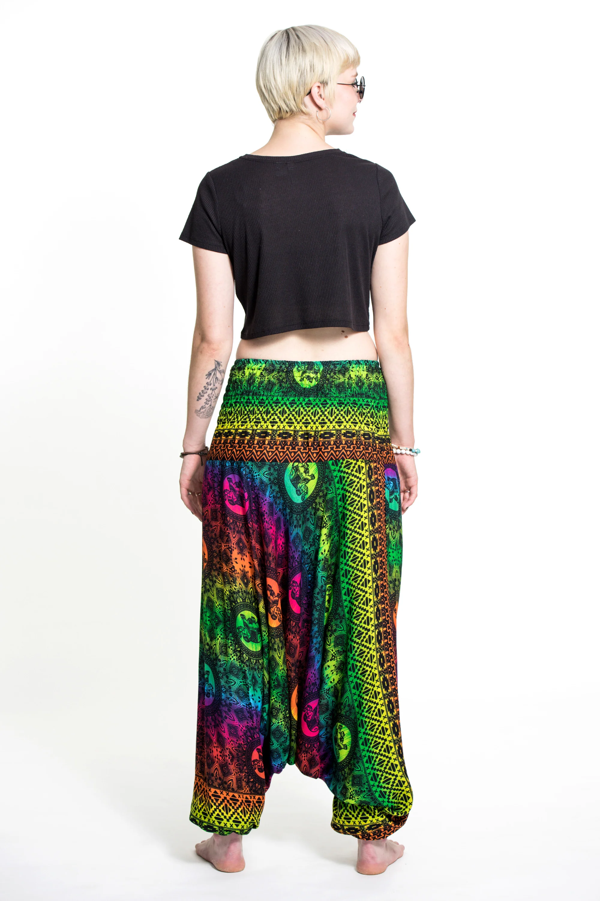 Rainbow Elephant 2-in-1 Jumpsuit Elephant Pants in Green - Image 4