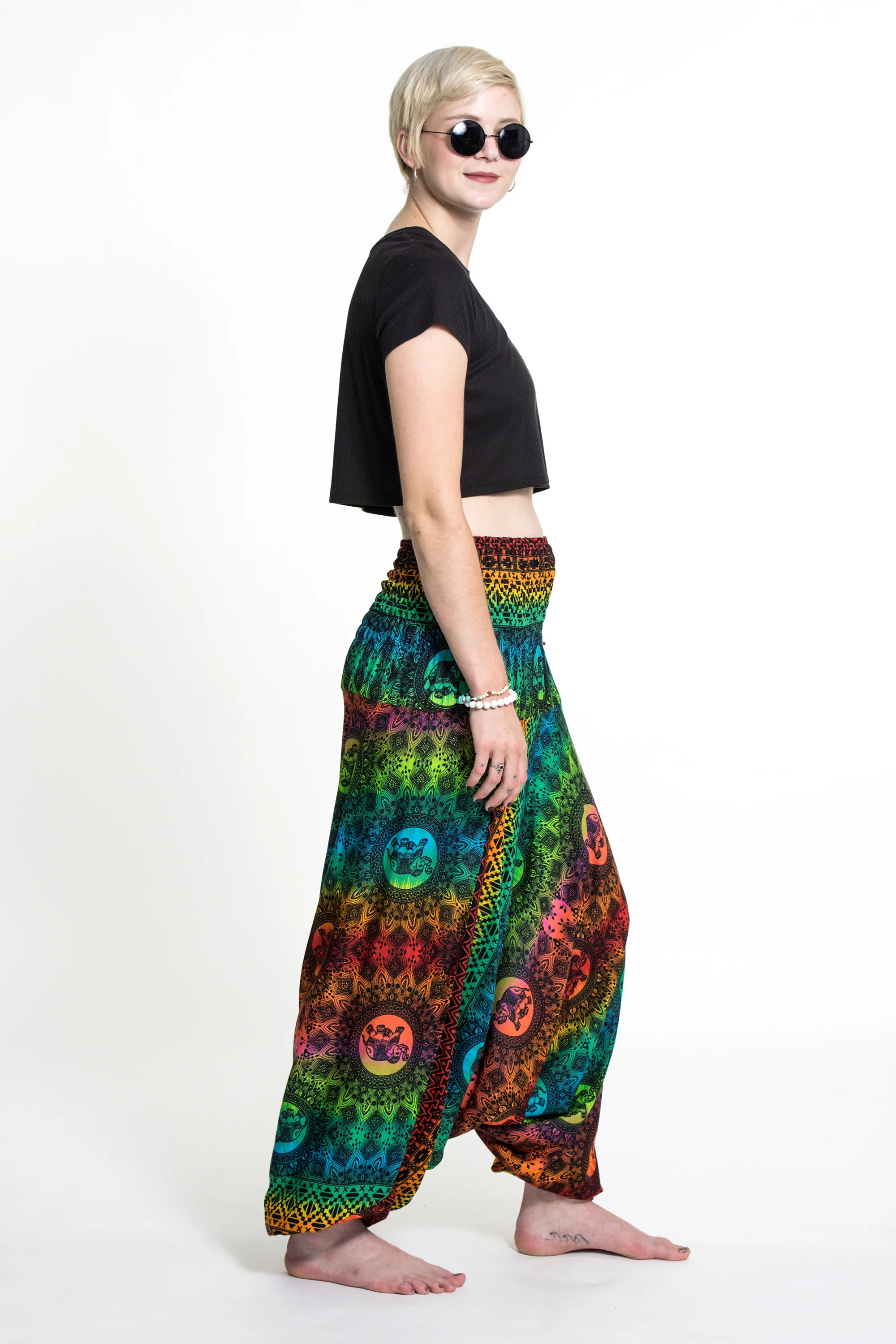 Rainbow Elephant 2-in-1 Jumpsuit Elephant Pants in Orange - Image 3