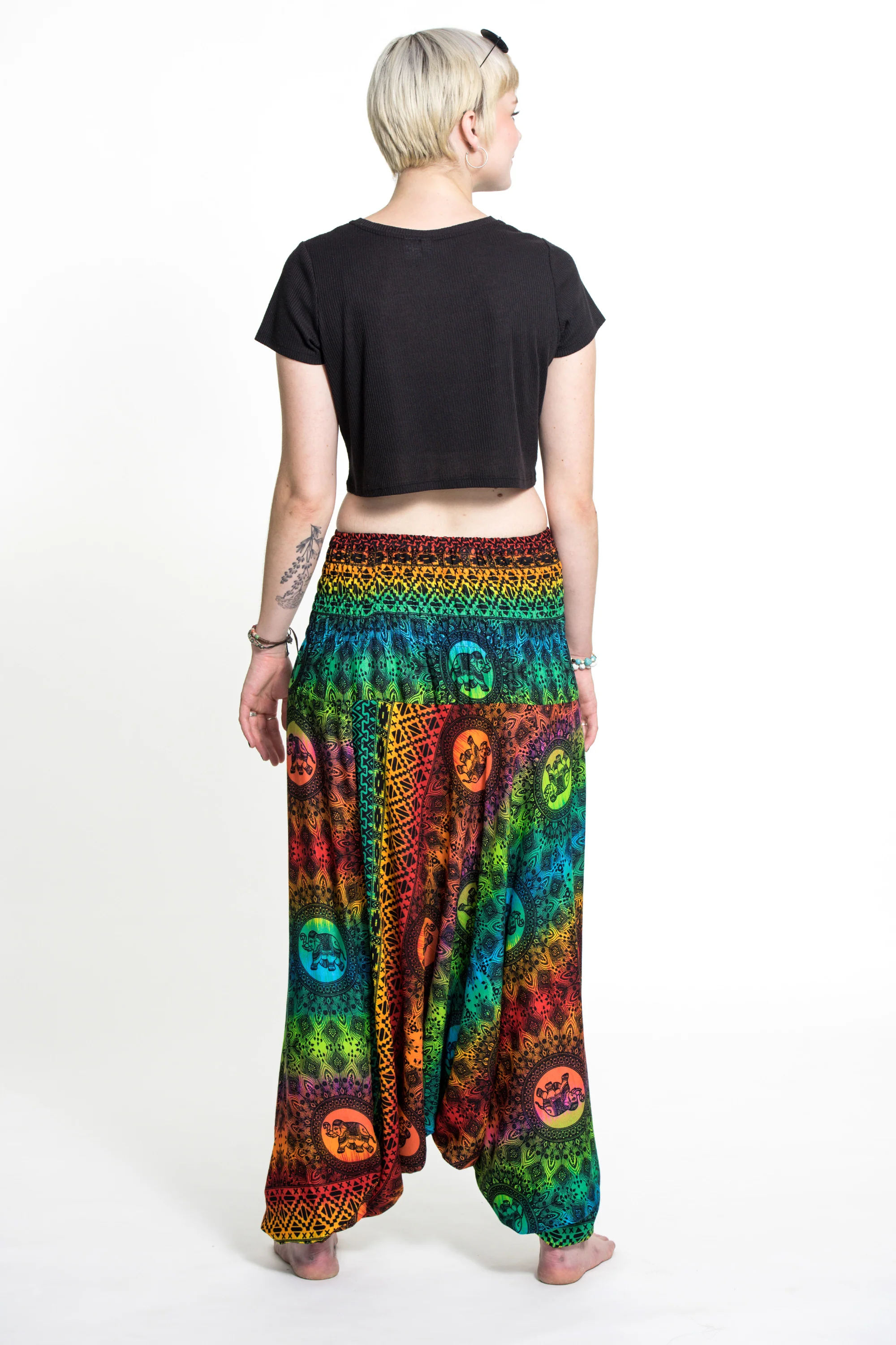 Rainbow Elephant 2-in-1 Jumpsuit Elephant Pants in Orange - Image 4