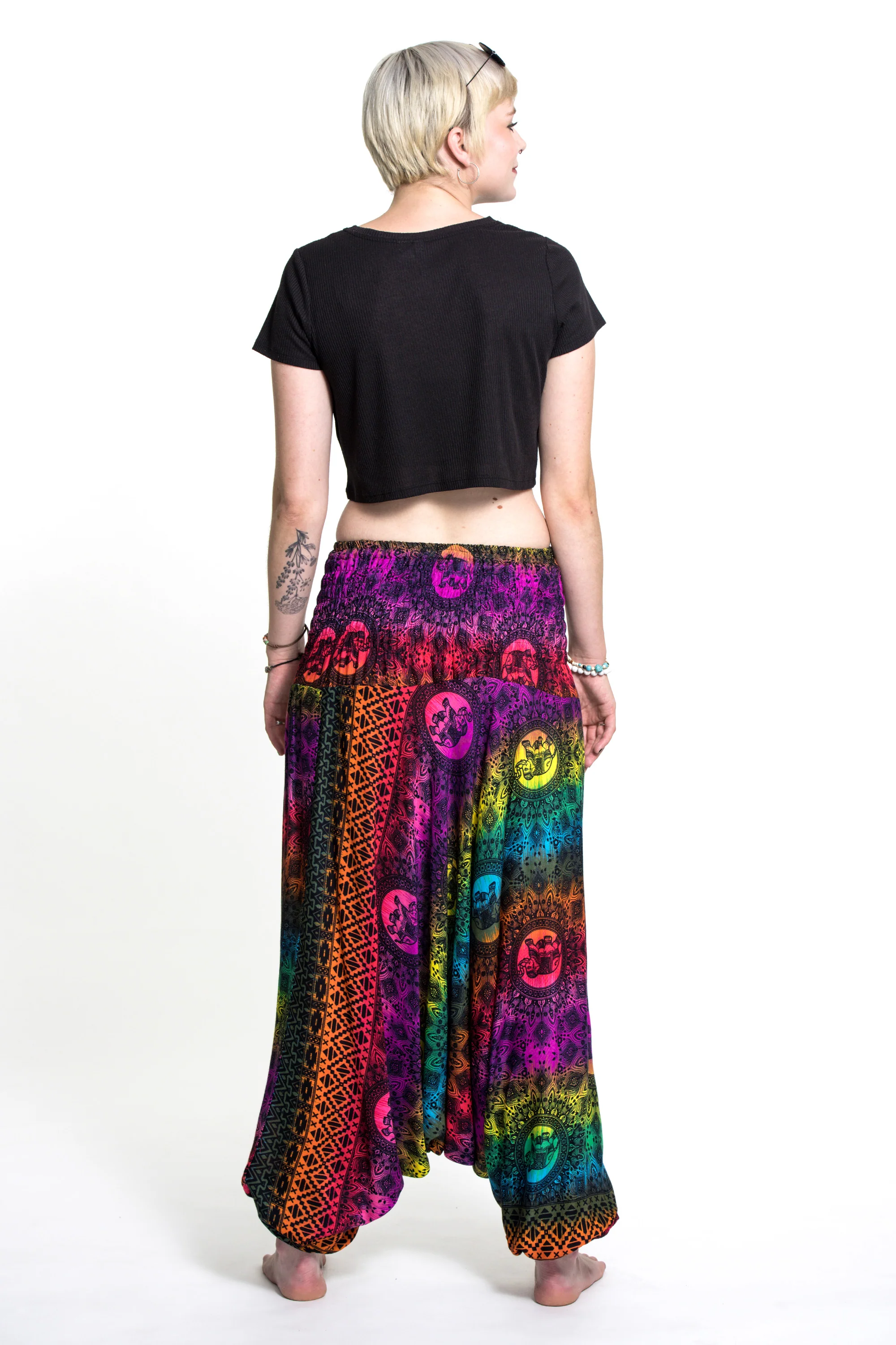 Rainbow Elephant 2-in-1 Jumpsuit Elephant Pants in Purple - Image 4