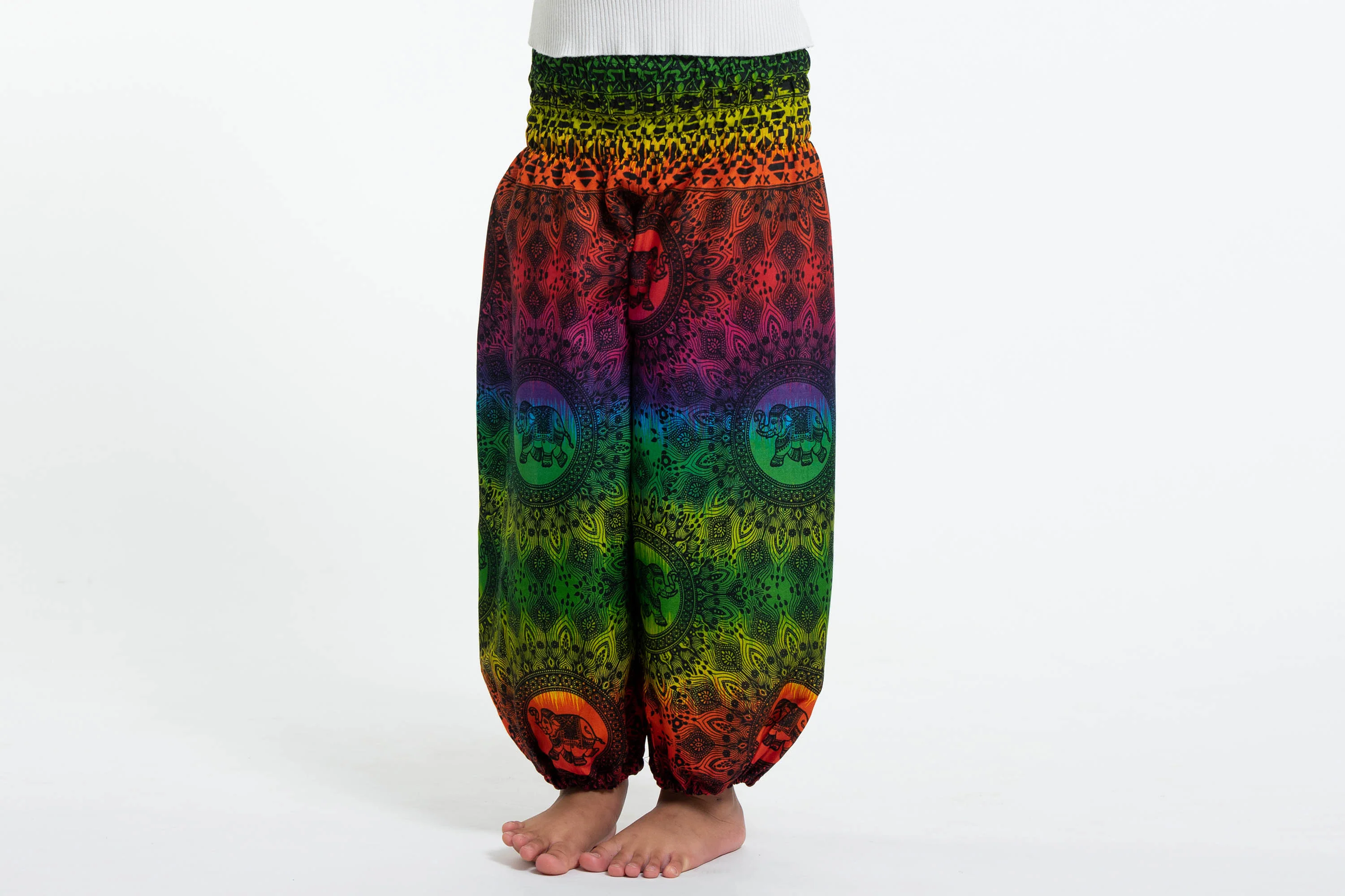Rainbow Elephant Kids Elephant Pants in Green - Image 2