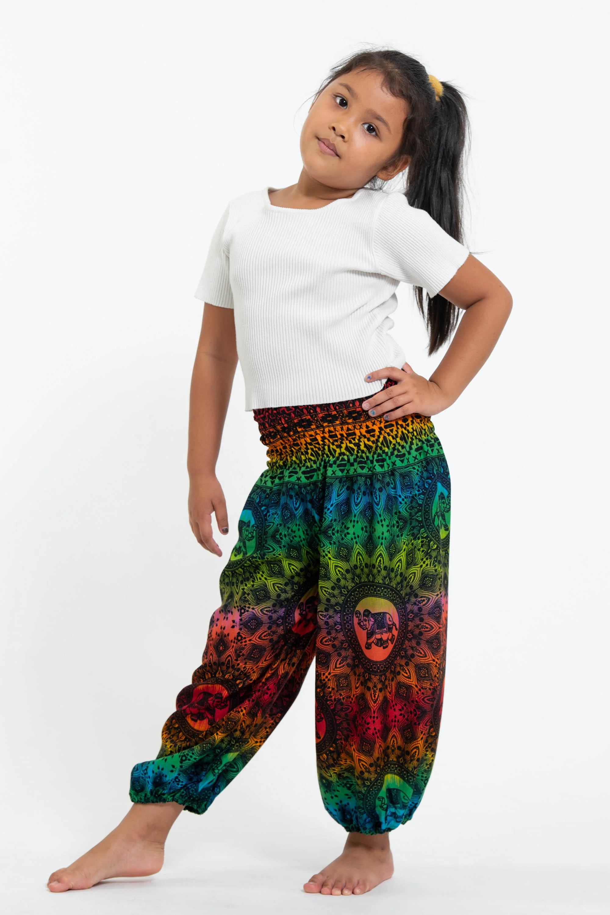 Rainbow Elephant Kids Elephant Pants in Orange - Image 4