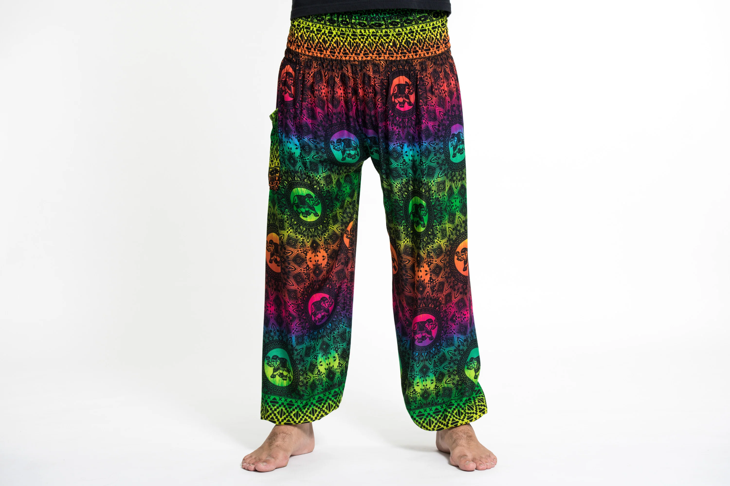 Rainbow Elephant Men's Elephant Pants in Green - Image 2