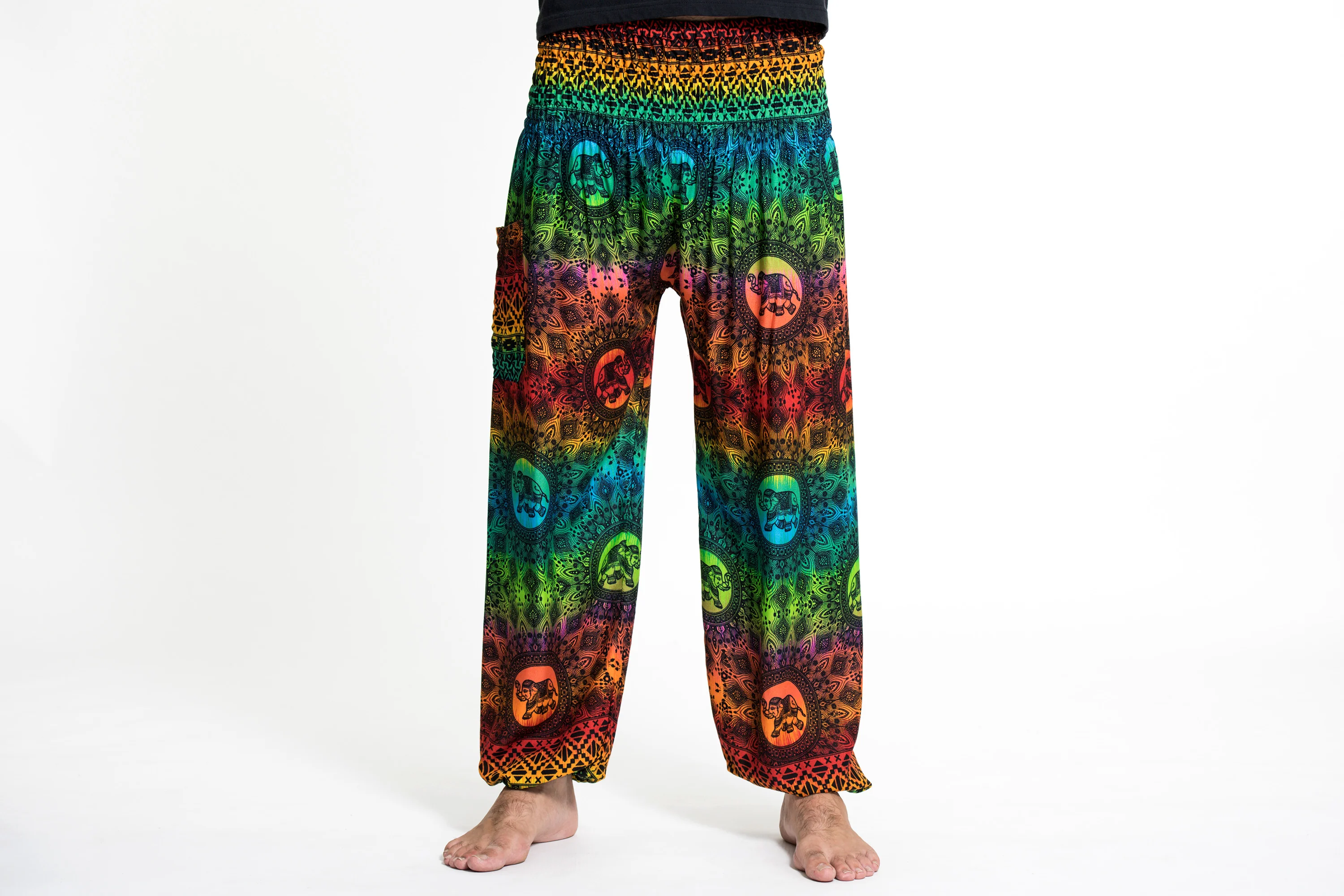 Rainbow Elephant Men's Elephant Pants in Orange - Image 2