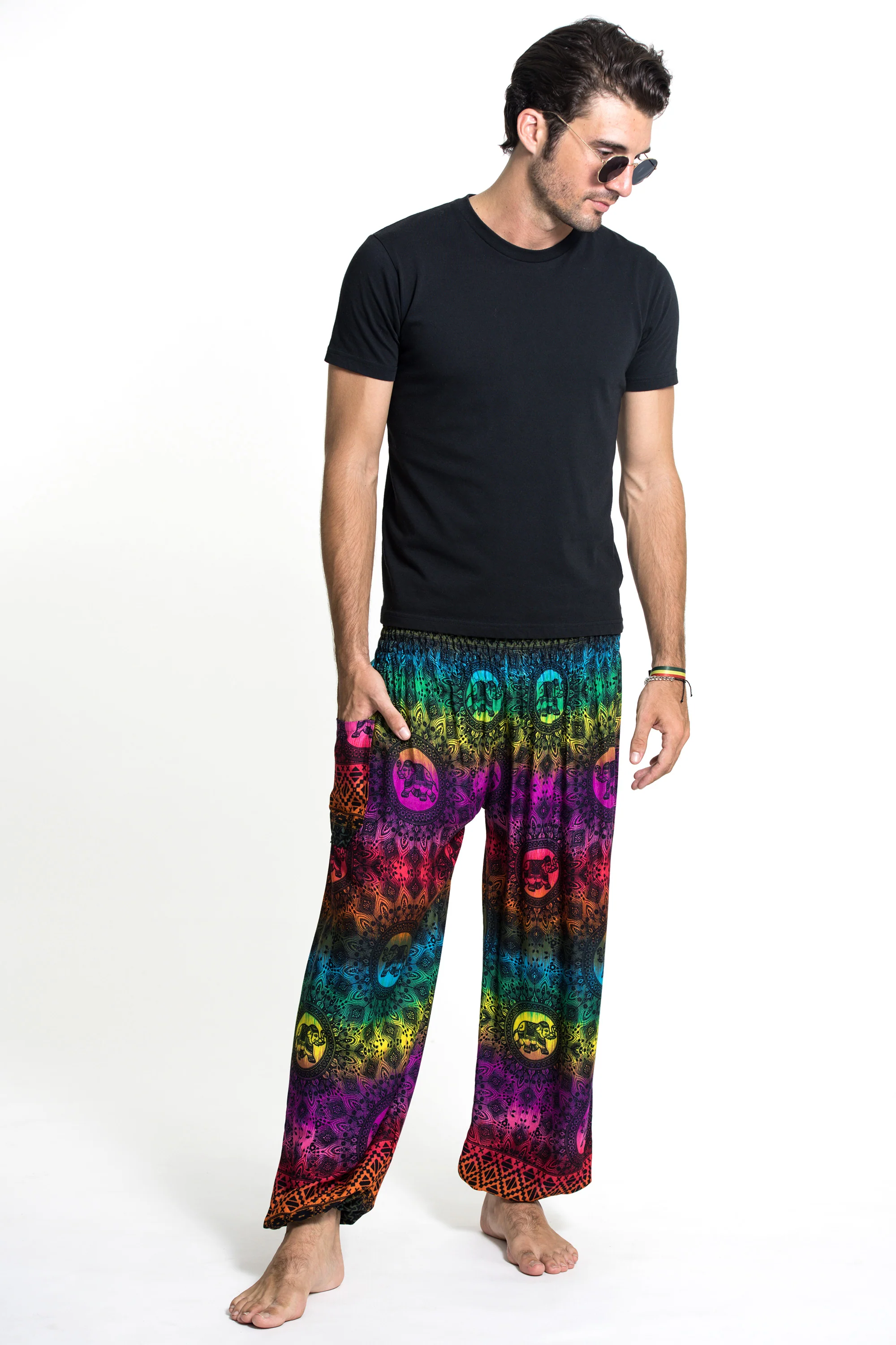 Rainbow Elephant Men's Elephant Pants in Purple - Image 3