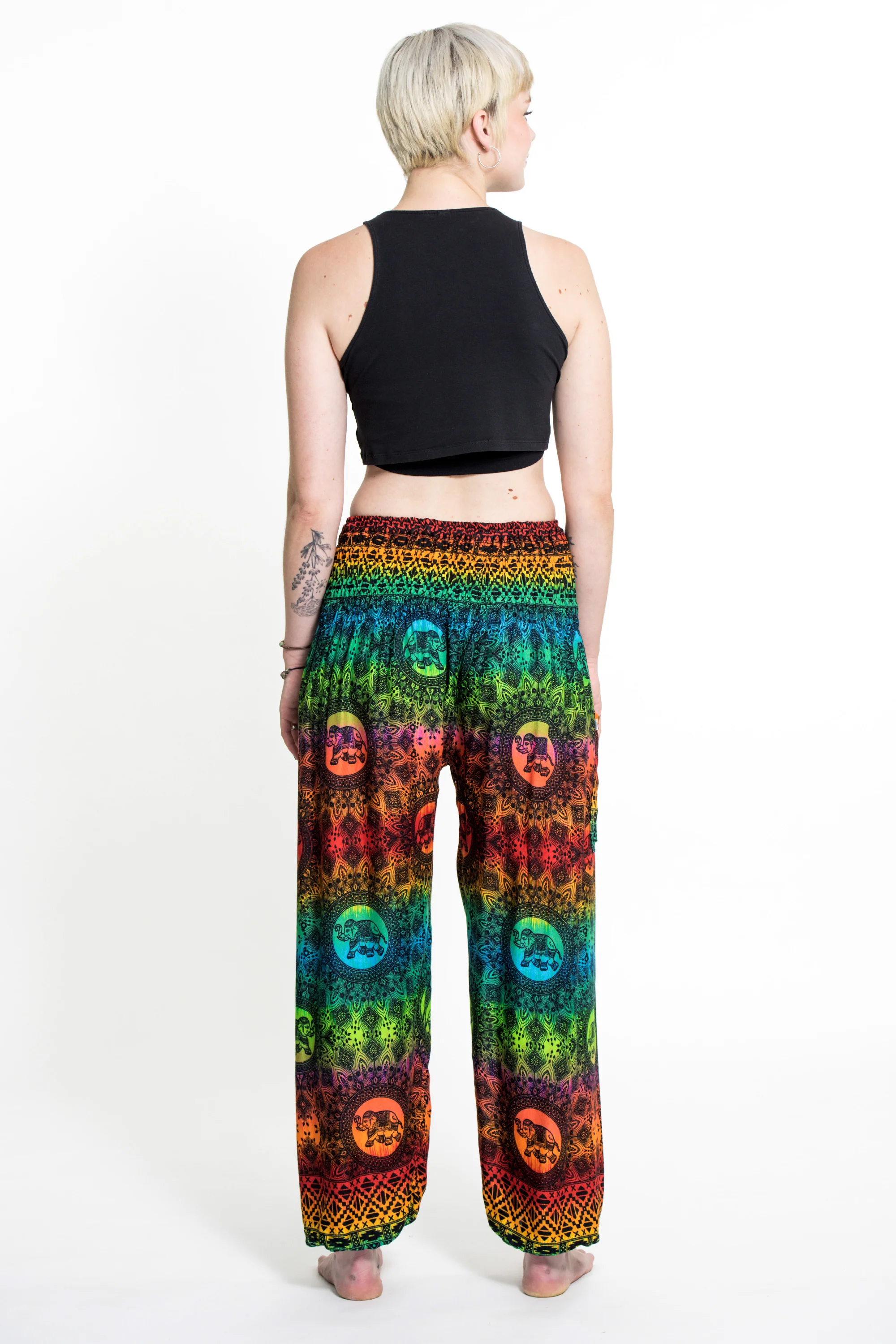 Rainbow Elephant Women's Elephant Pants in Orange - Image 4