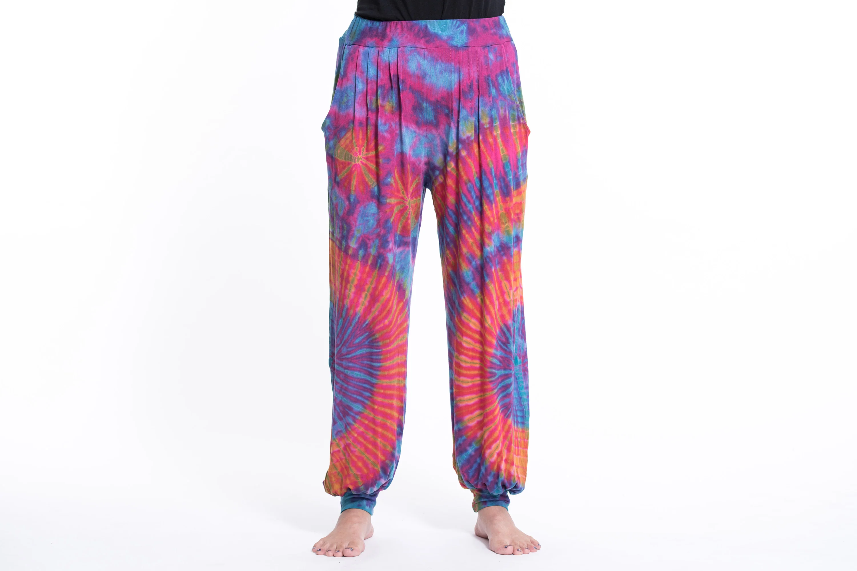 Soft Flex Womens Tie Dye Harem Pants in Pink - Image 6