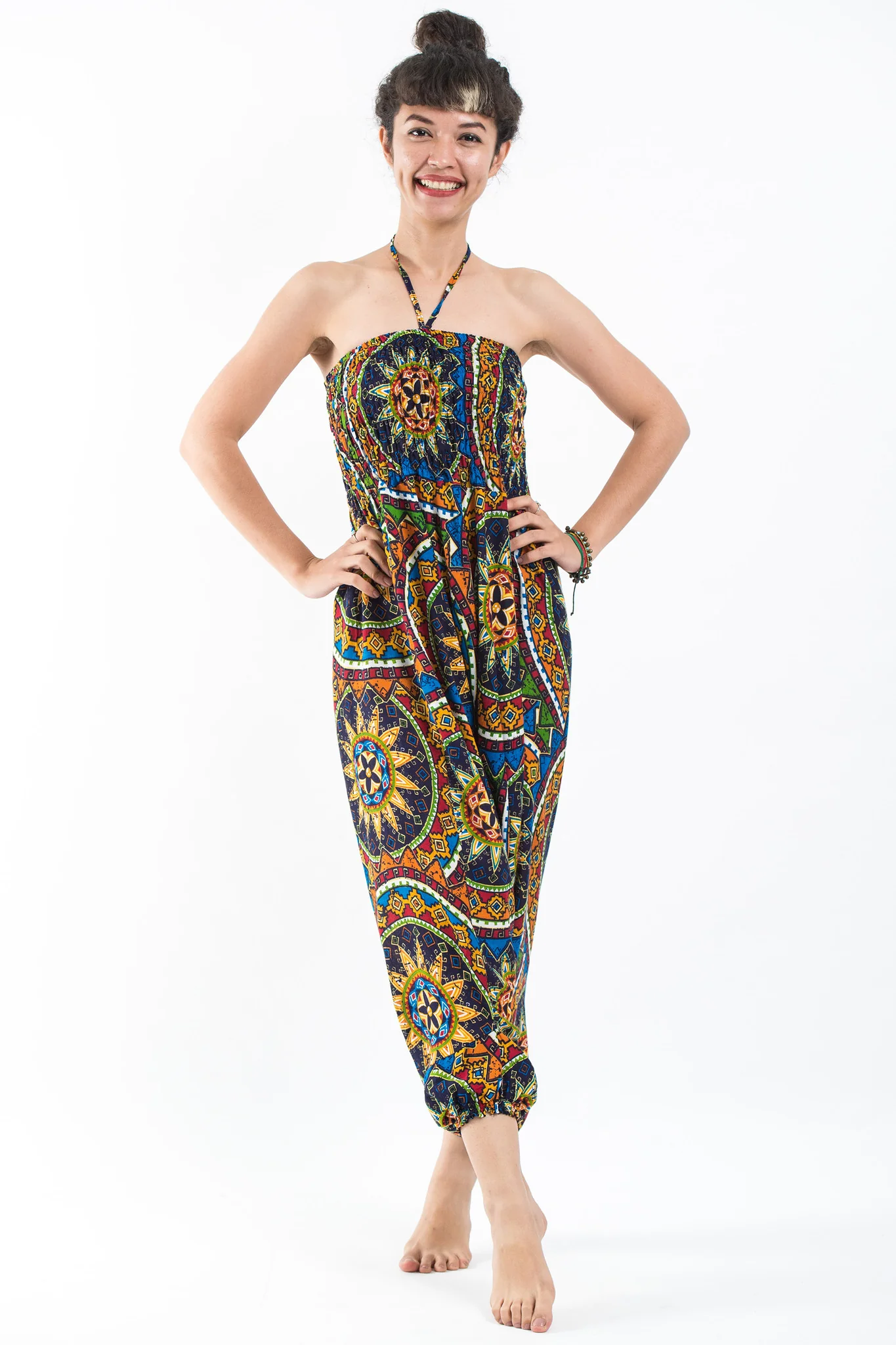 Star Mandalas 2-in-1 Jumpsuit Harem Pants in Blue - Image 5
