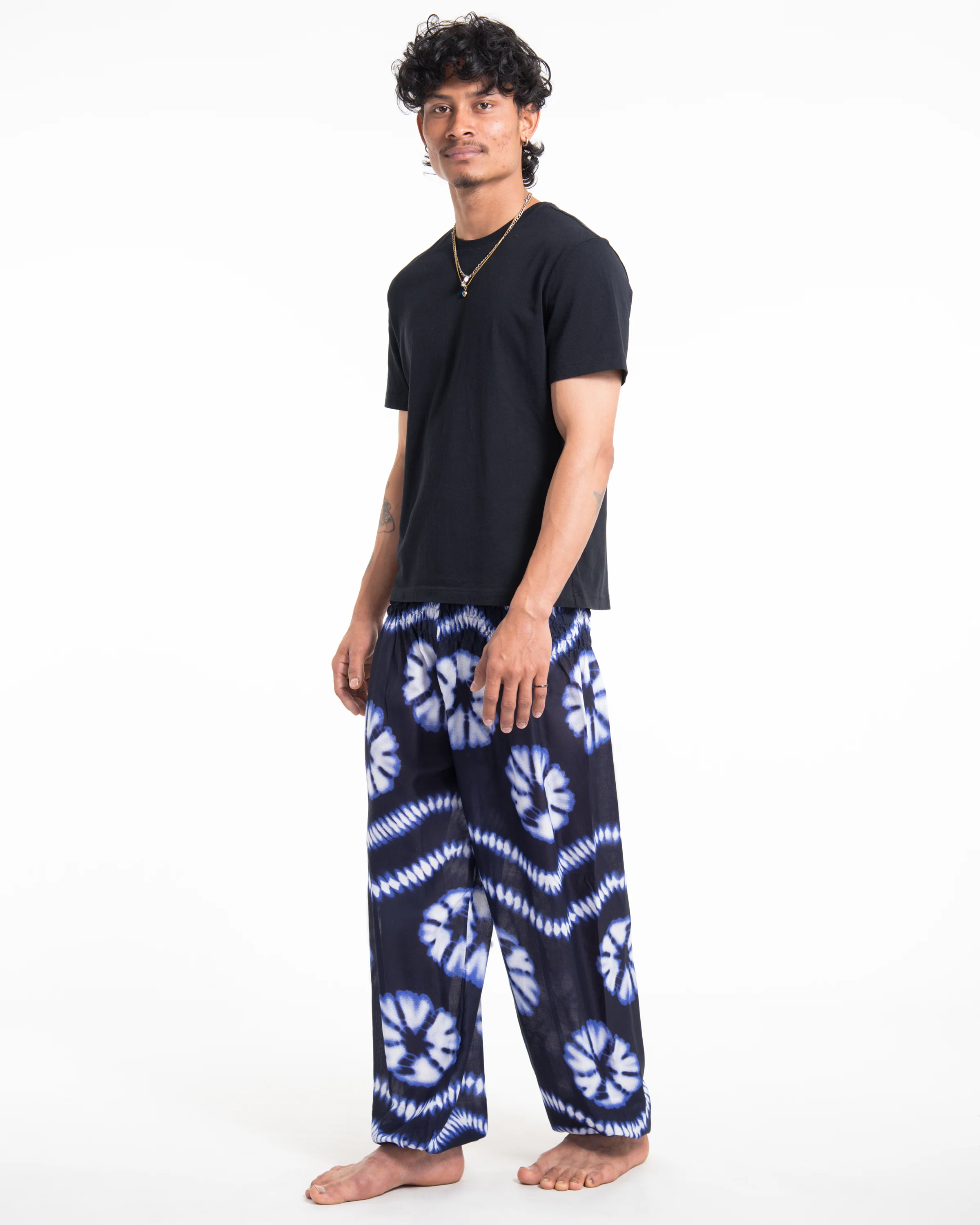 Tie Dye Men's Harem Pants in Indigo - Image 3