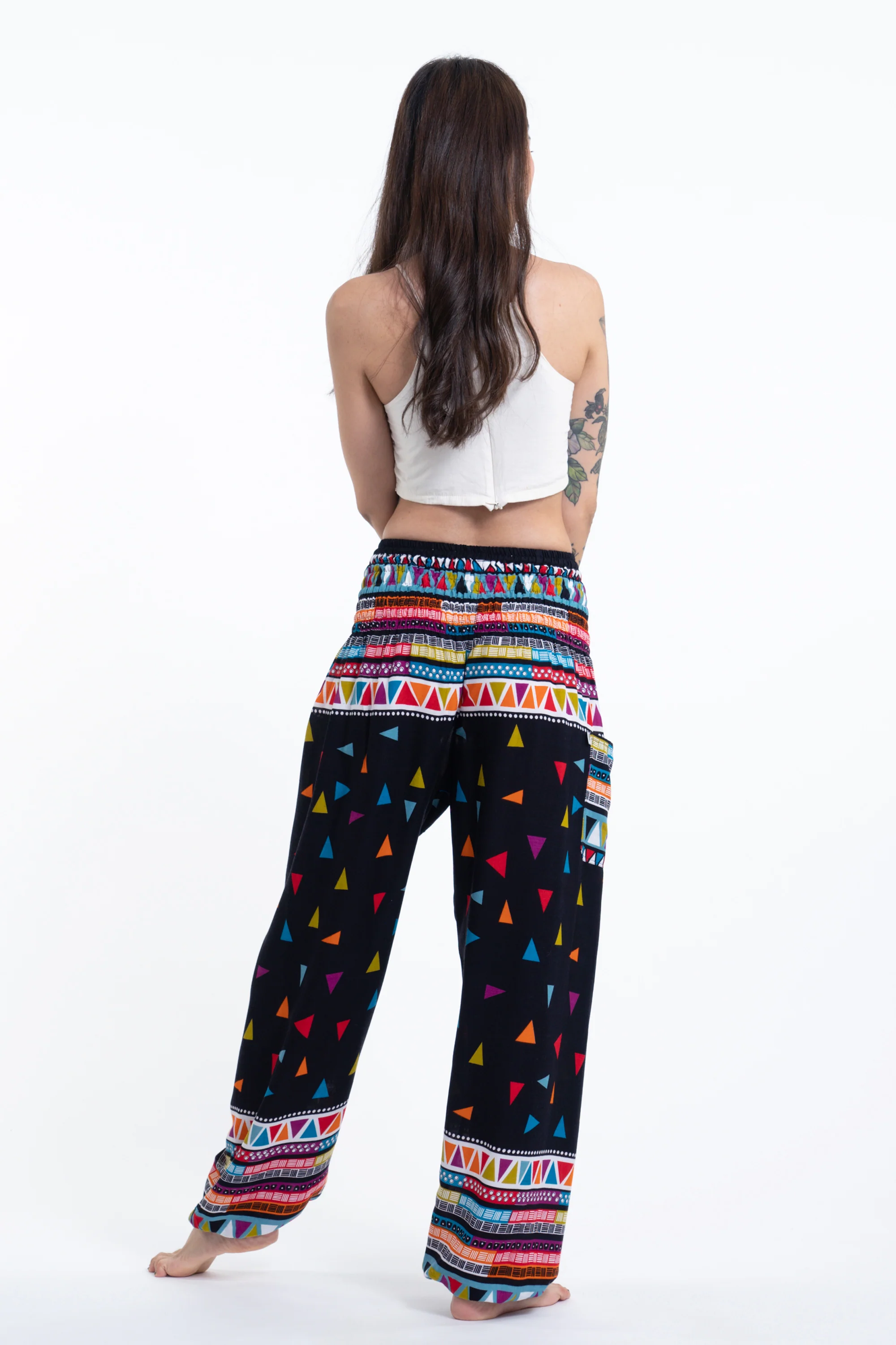 Triangles Women's Harem Pants in Black - Image 4