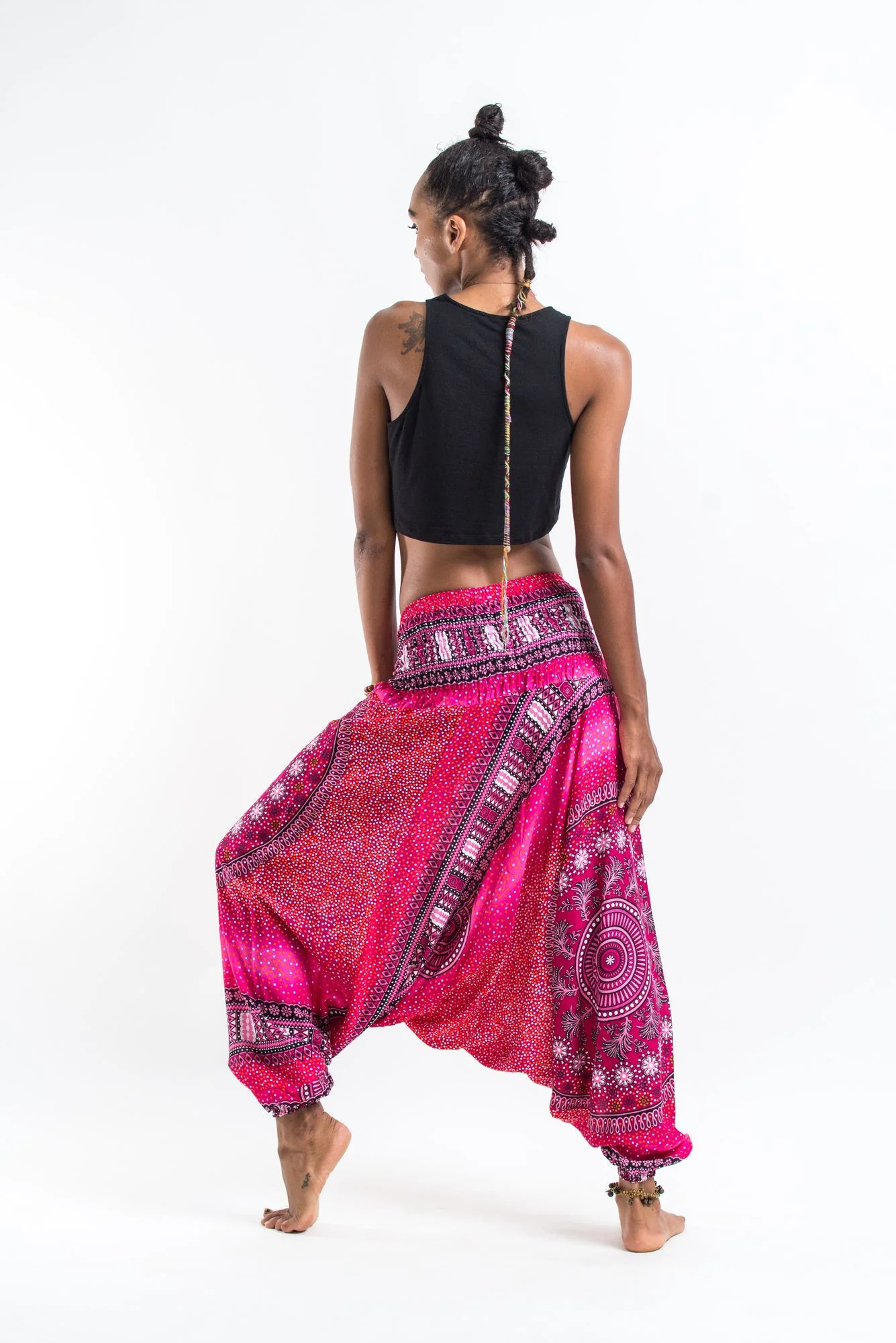 Tribal Chakras 2-in-1 Jumpsuit Harem Pants in Pink - Image 5
