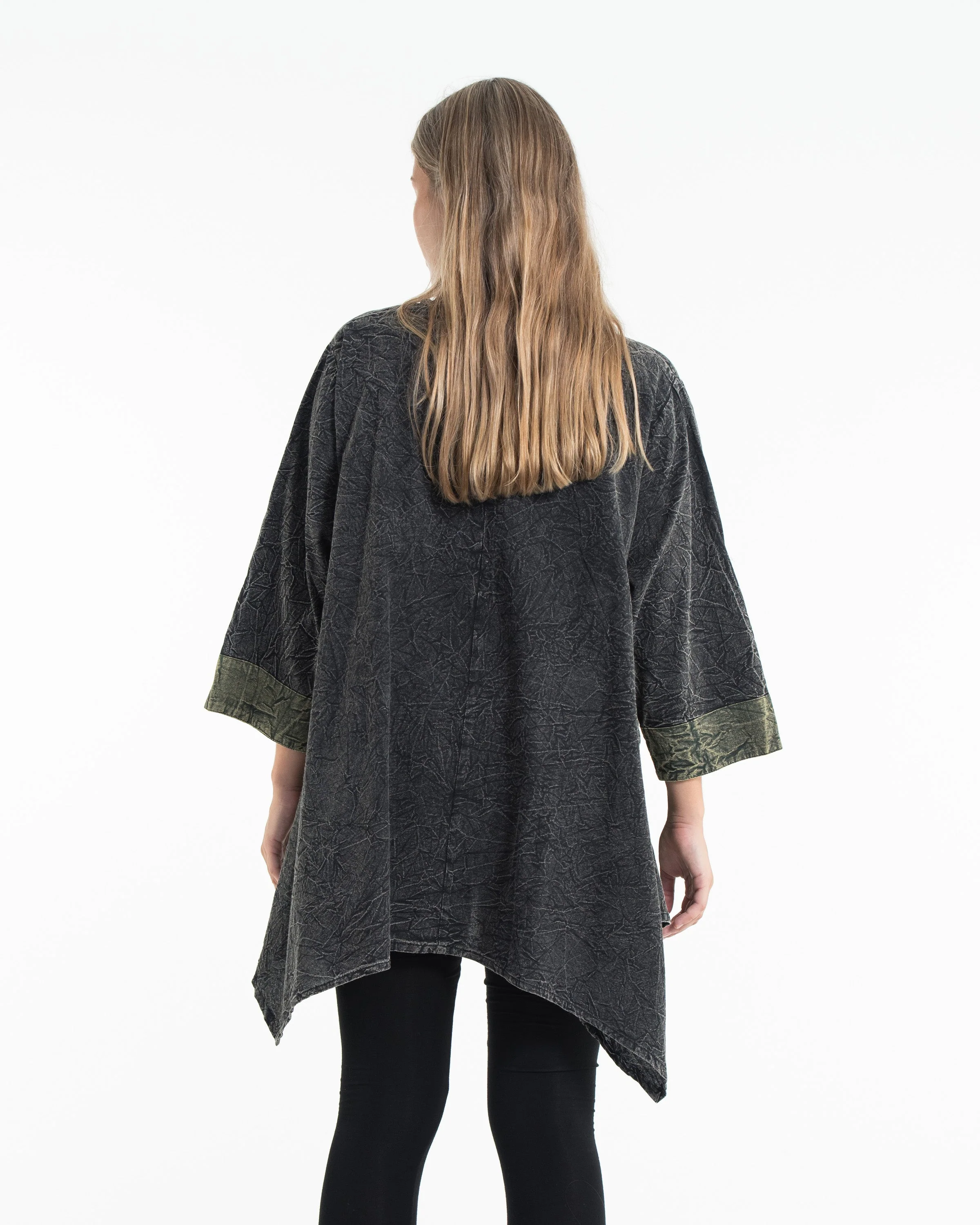 Unisex Spiral Stonewashed Tunic Top in Black - Image 5
