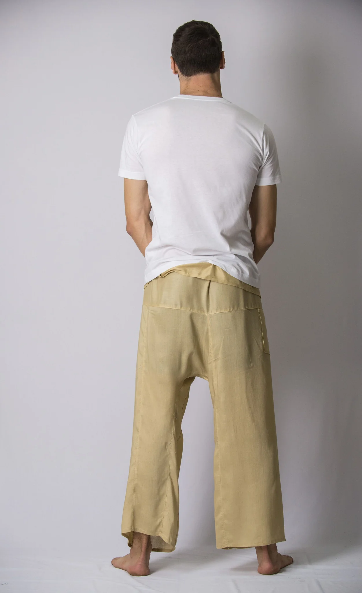 Unisex Thai Fisherman Pants in Beige - Image 3