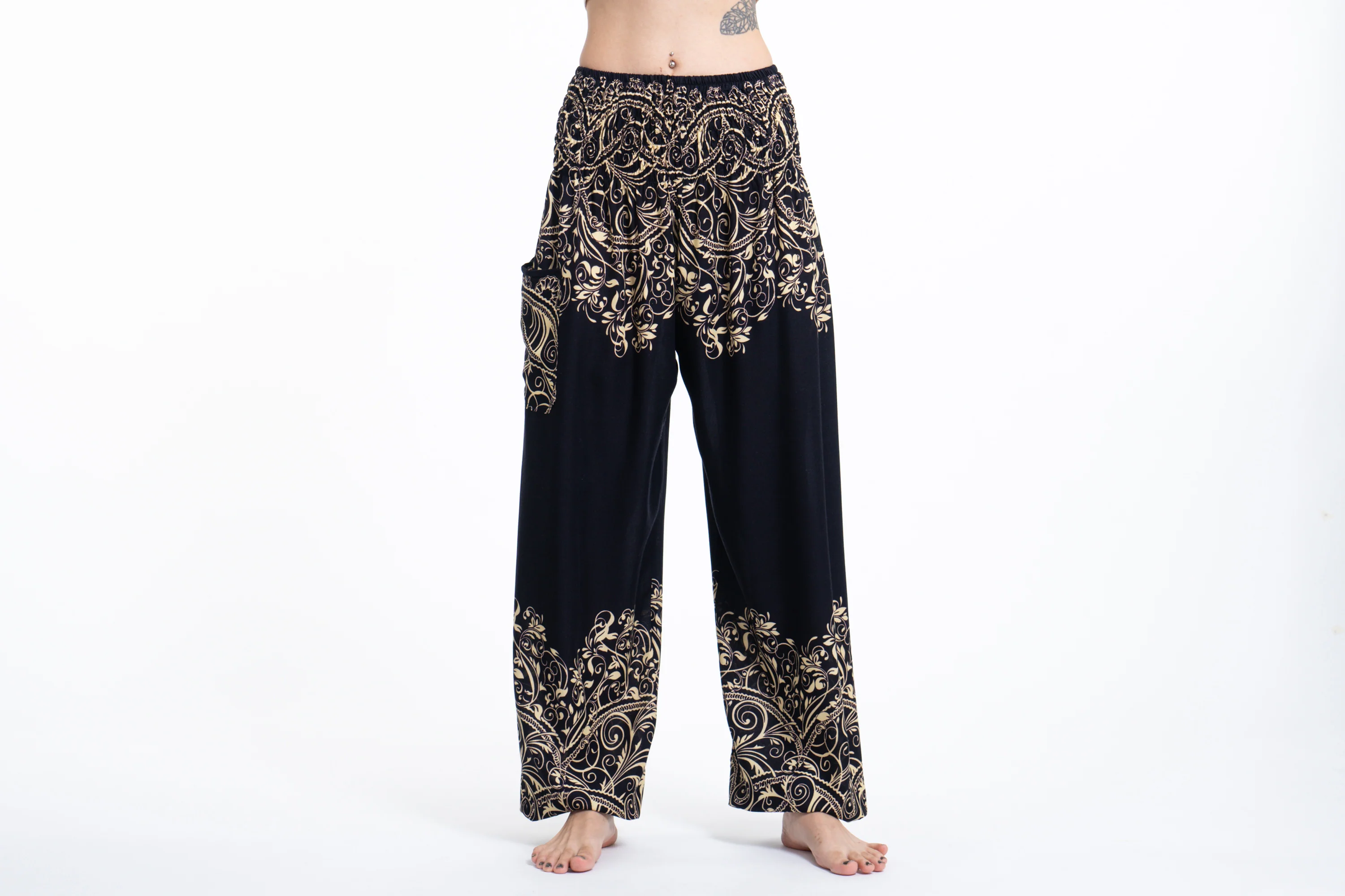 Vines Women's Harem Pants in Black - Image 2