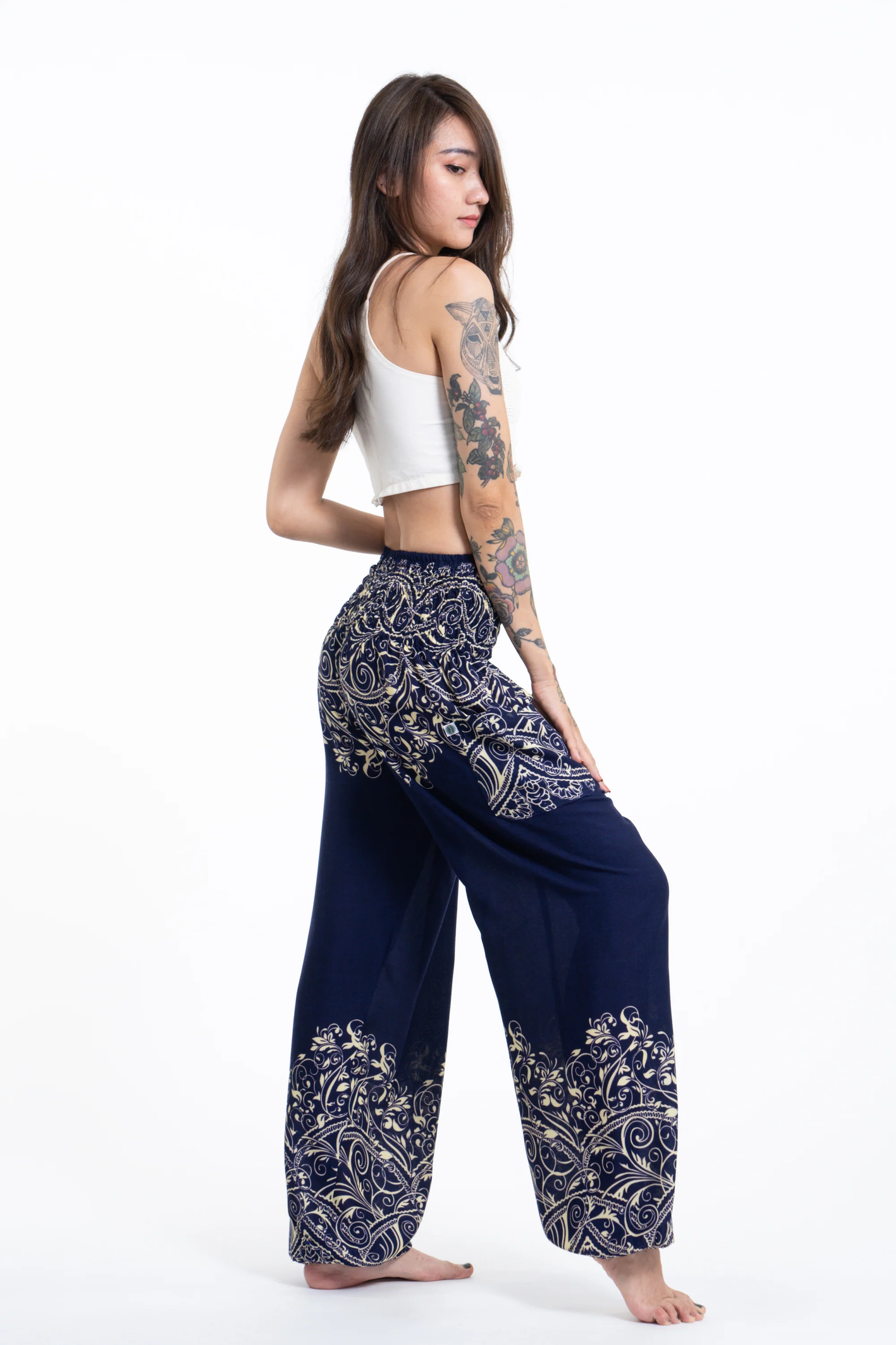 Vines Women's Harem Pants in Blue - Image 3