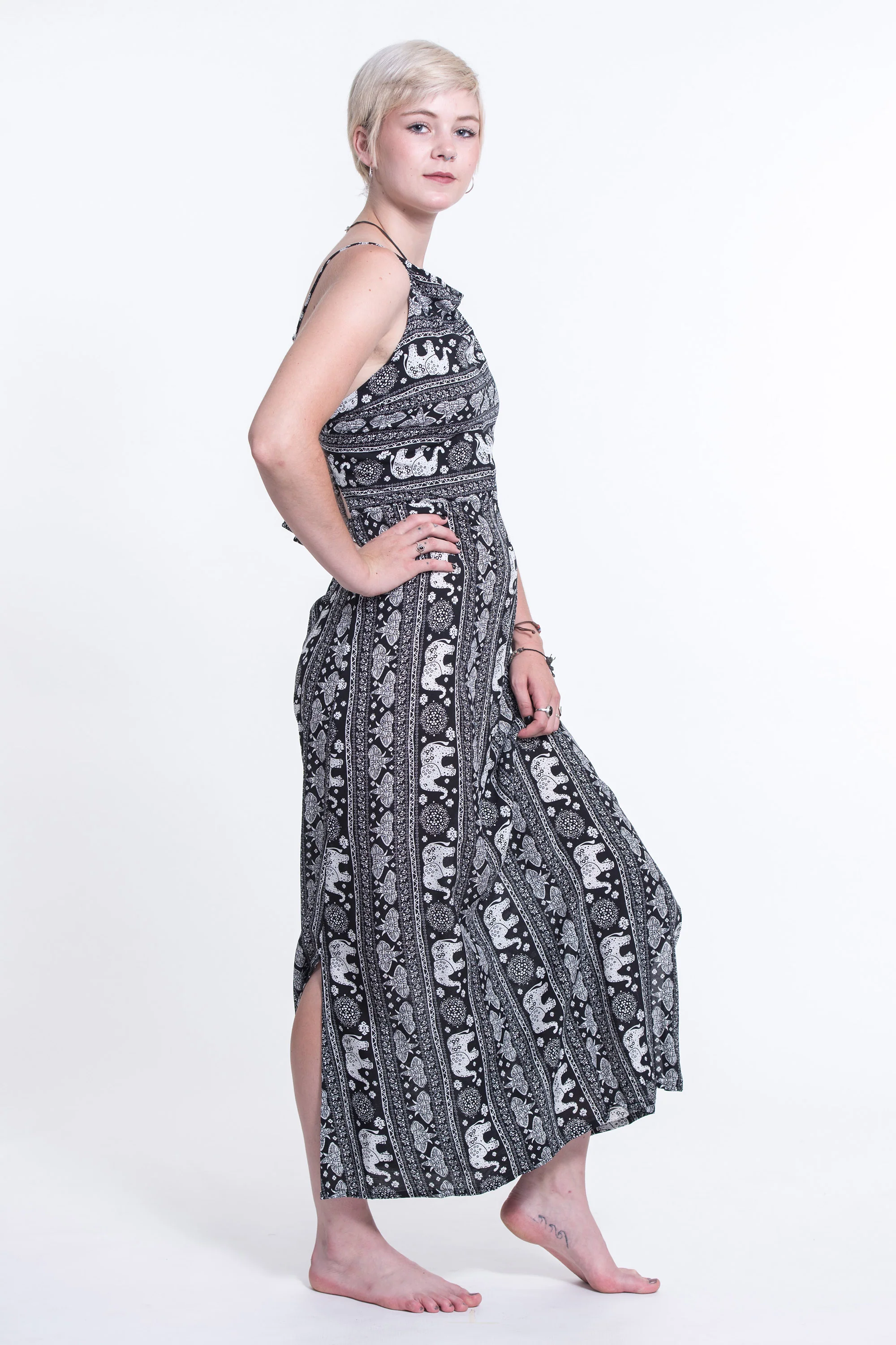 Wild Elephant Tie Back Maxi Dress in Black - Image 4