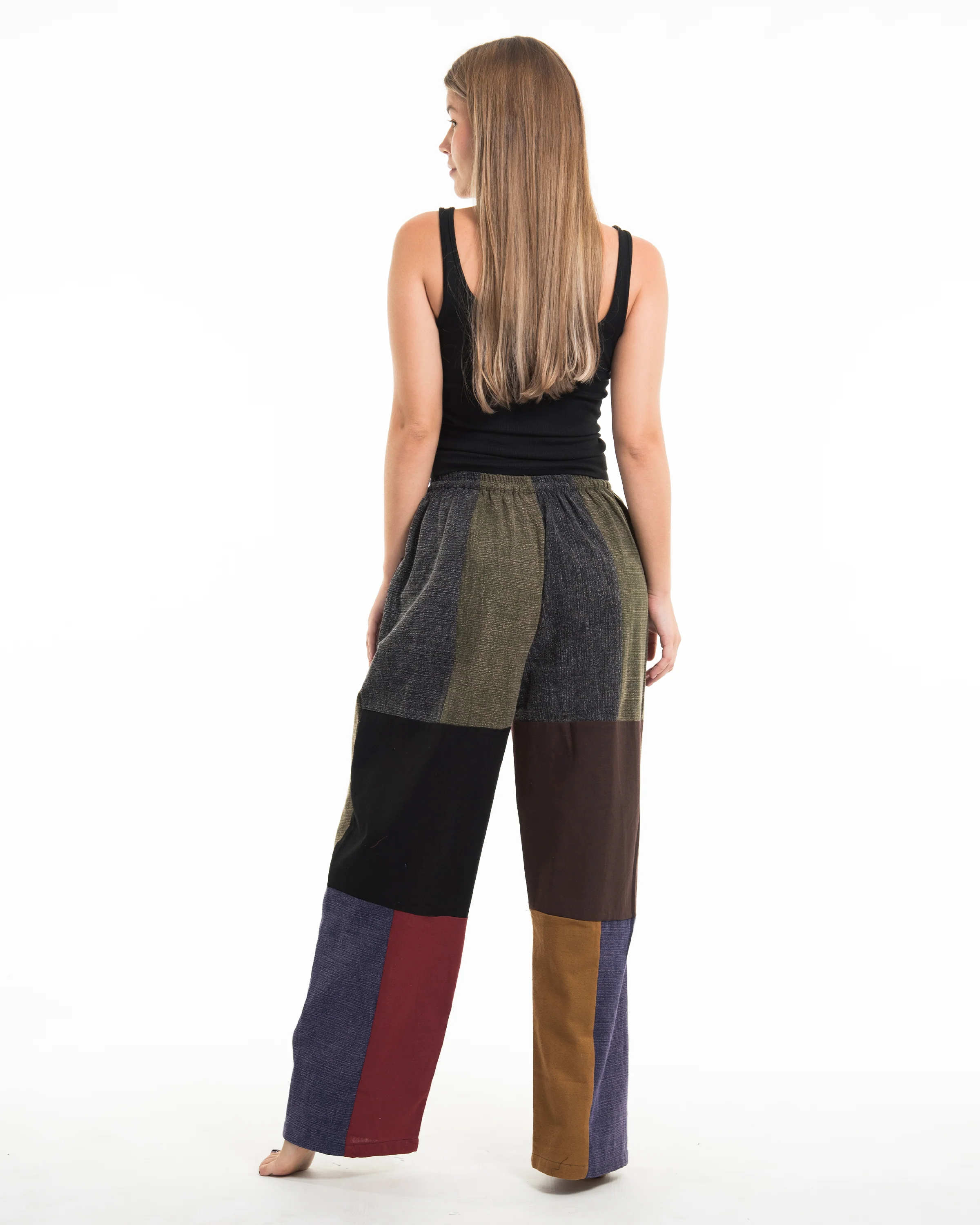 Women's Patchwork Stonewash-Mix Cotton Pants - Image 4