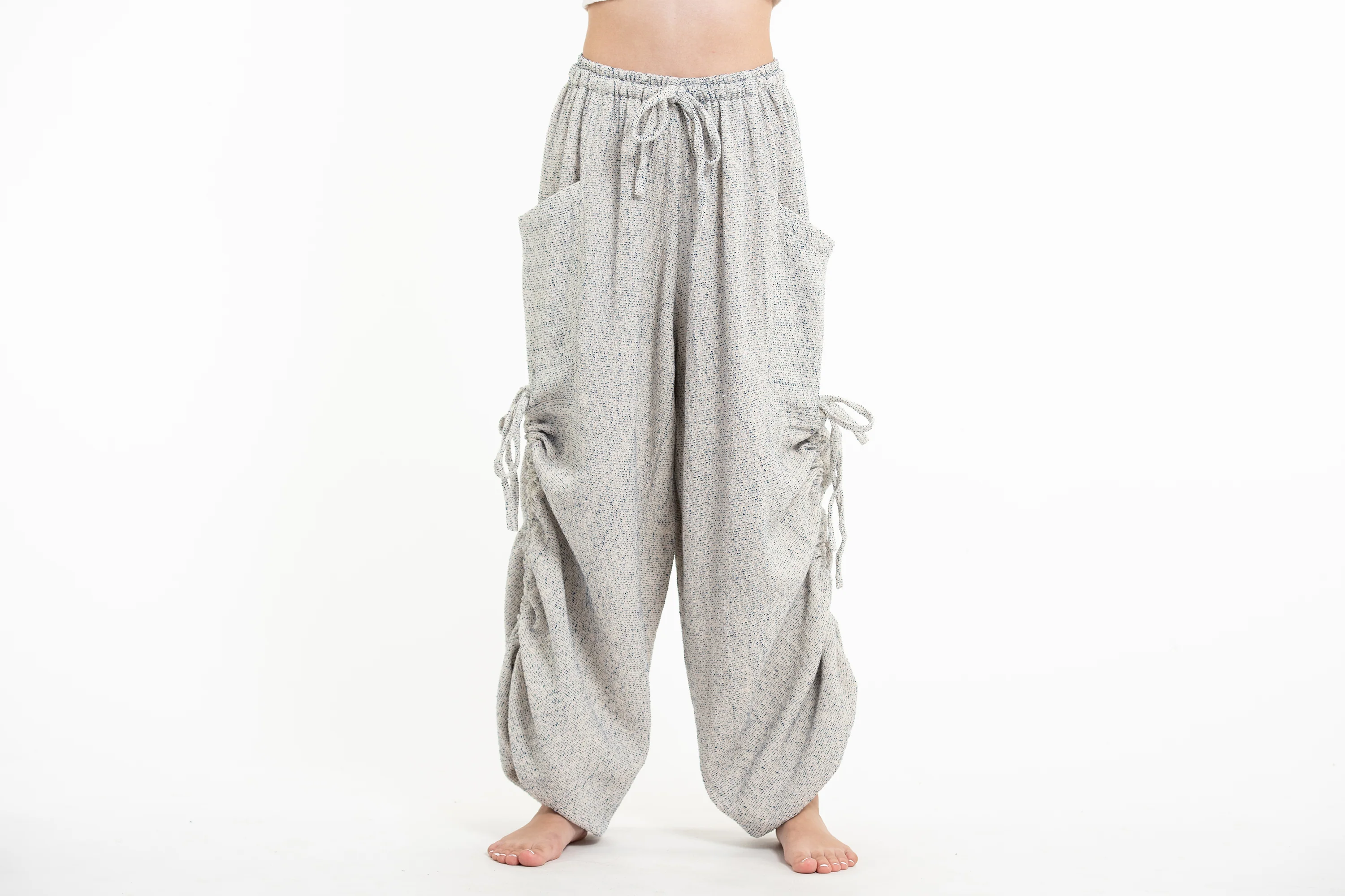 Women's Ribbed Cotton Pants in Blue - Image 2