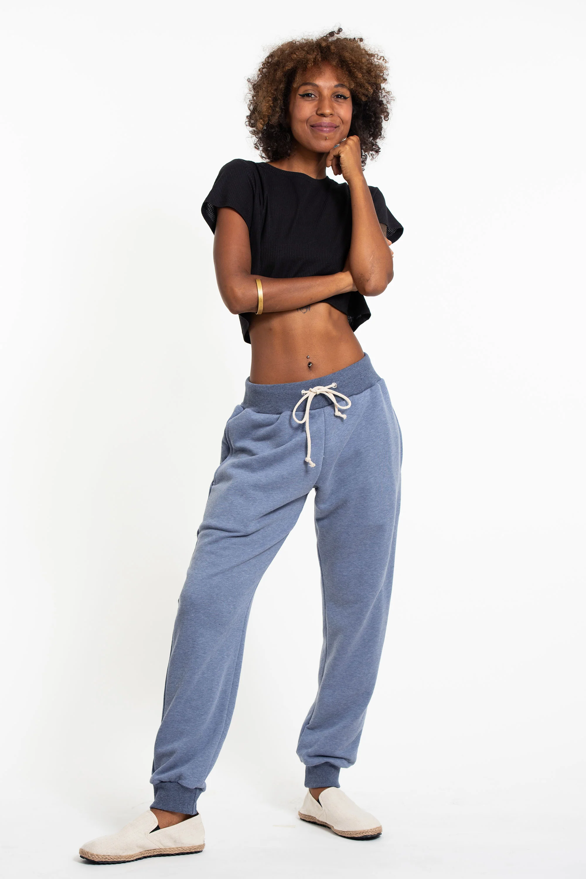 Women's Terry Pants with Aztec Pockets in Light Blue (Size S - XL ) - Image 4