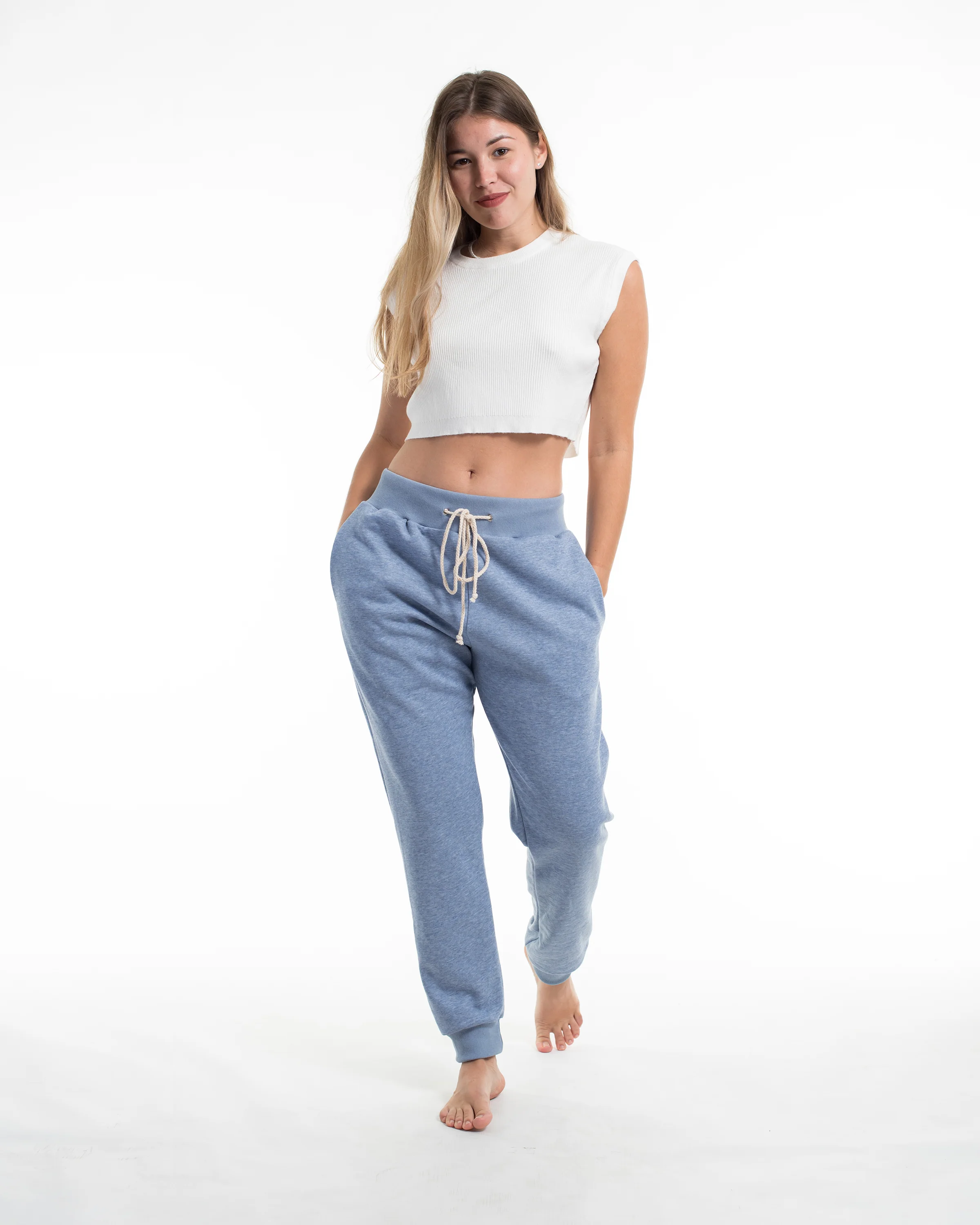 Women's Terry Pants with Tribal Pockets in Light Blue (Size M - XL) - Image 3