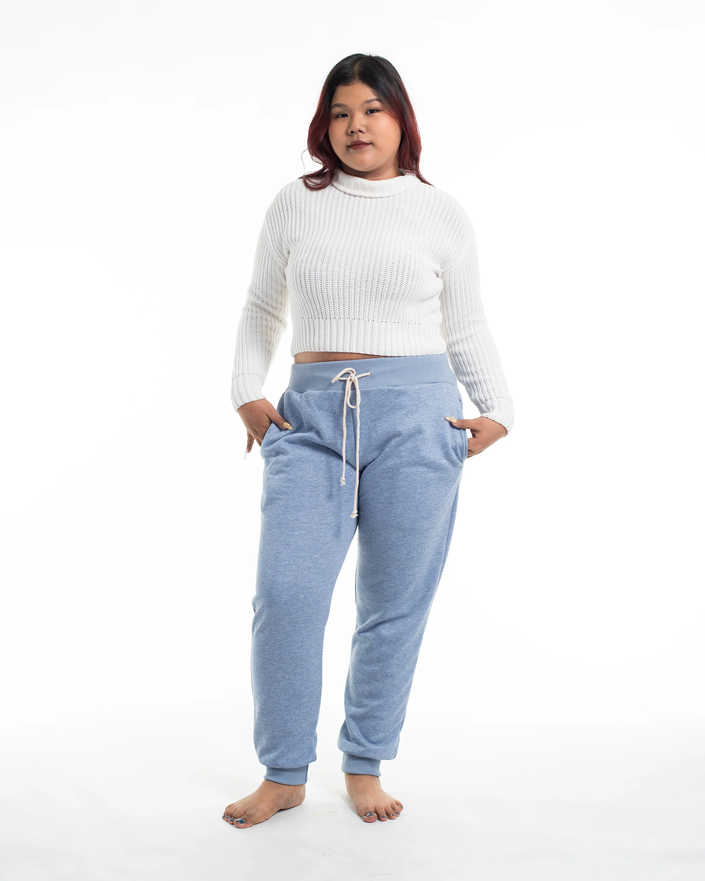 Women's Terry Pants with Tribal Pockets in Light Blue (Size M - XL) - Image 6