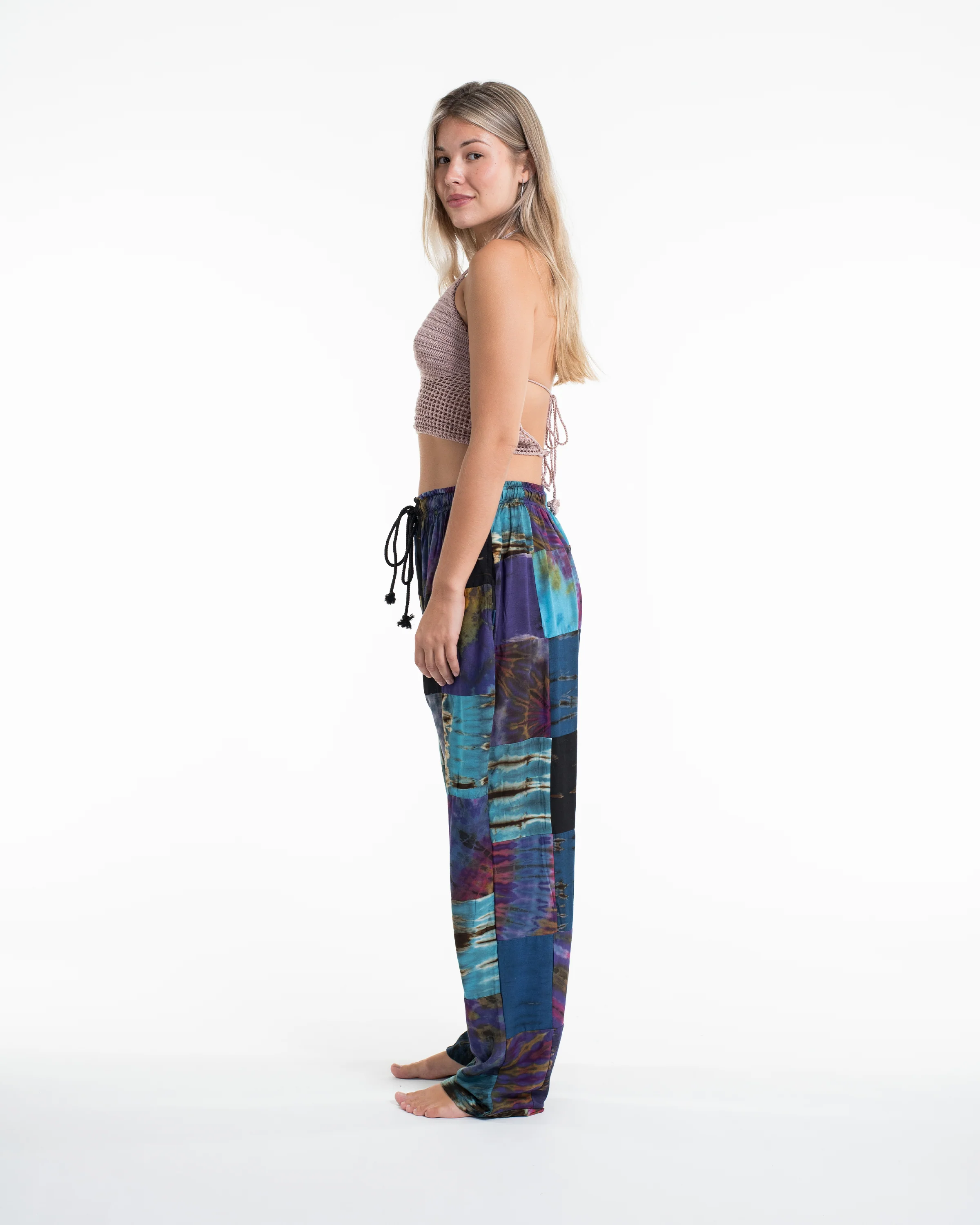 Women's Tie dye Patchwork Harem Pants in Winter - Image 3