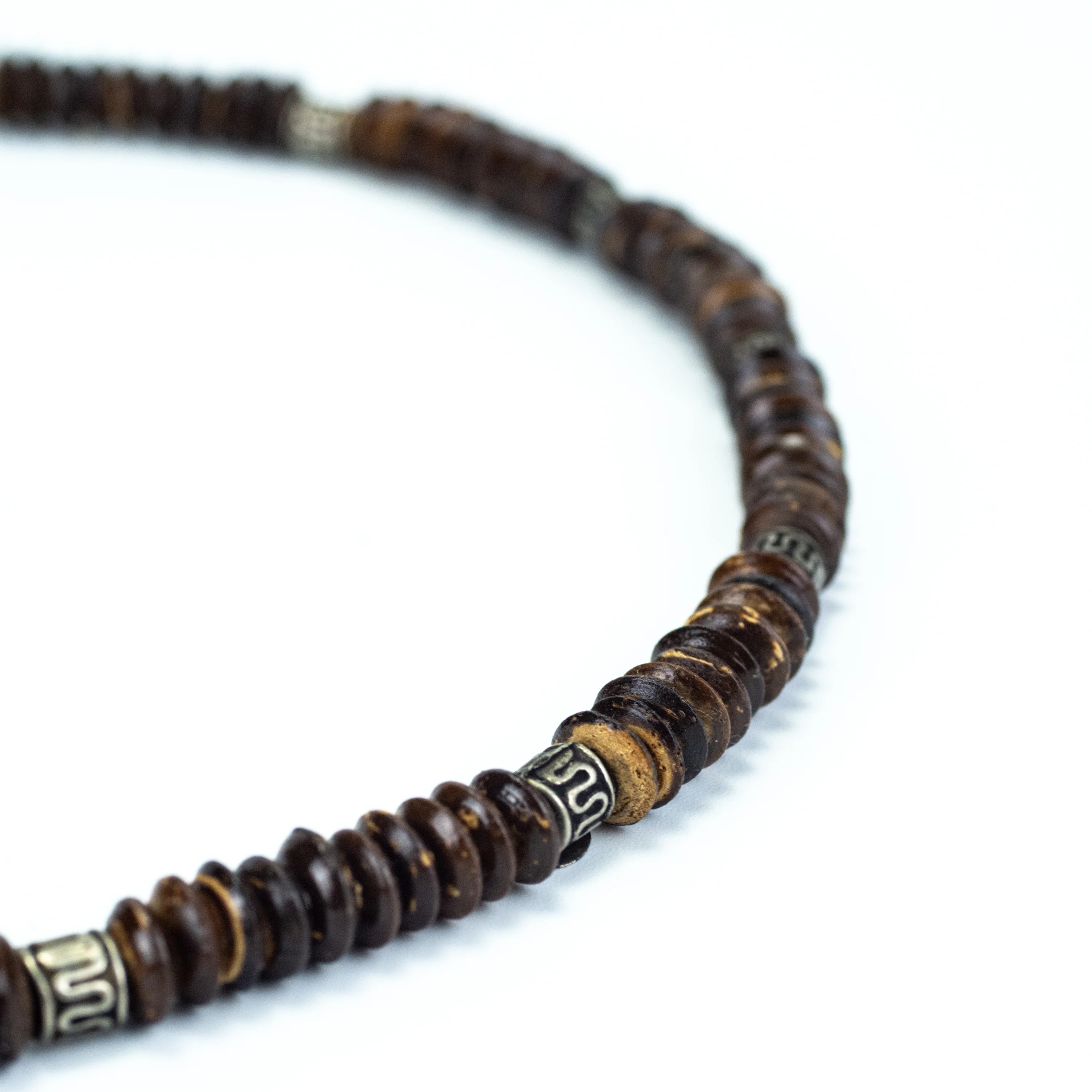 Wooden Bead and Silver Charm Necklace - Image 3